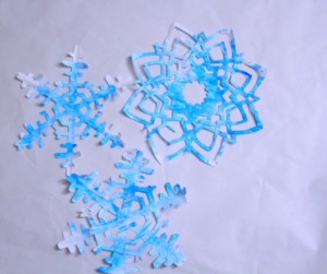 Winter craft ideas: Painting paper snowflakes – sparklingbuds