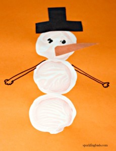 Snowman crafts for kids : Simple painting – sparklingbuds