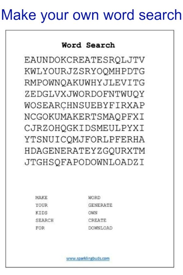 Make Your Own Word Search Worksheet