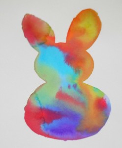 Watercolor painting ideas : positive and negative bunny – sparklingbuds