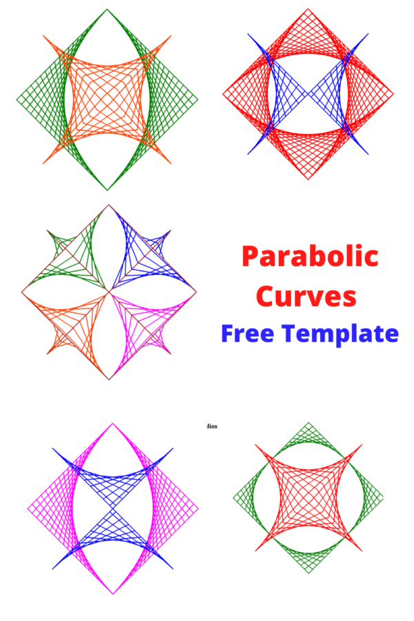 Parabolic Curve Art Template – Straight Lines Drawing Ideas – Sparklingbuds